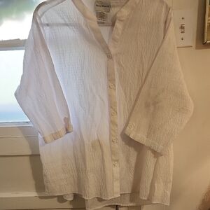 Bon Worth Textured White Blouse
